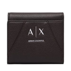 Portfel Armani Exchange. Brązowe portfele Armani Exchange, bez wzorów. Za 269,99 zł.