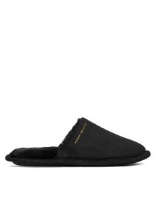 Tommy Hilfiger Kapcie Soft House Shoe FW0FW08853 Czarny. Czarne kapcie TOMMY HILFIGER, bez wzorów, z materiału. Za 169,99 zł.