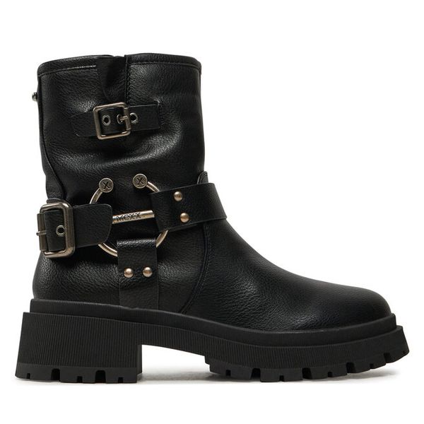 Botki MEXX. Czarne botki Mexx, bez wzorów, bez obcasa, na płaskiej podeszwie, bez zapięcia. Za 379,99 zł.