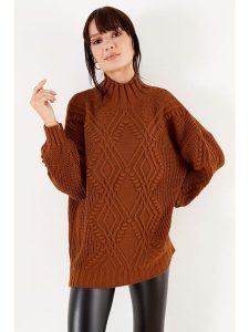 LA Angels Sweter w kolorze brązowym rozmiar: S. Brązowe swetry oversize LA Angels, s, bez wzorów, z wełny, bez ramiączek. Za 136,13 zł.
