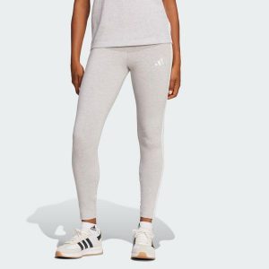Legginsy Essentials 3-Stripes Cotton. Białe legginsy ADIDAS, bez wzorów. Za 129,00 zł.