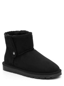ISLAND BOOT Botki zimowe "Christie" w kolorze czarnym rozmiar: 36. Czarne botki Island Boot, na zimę, bez wzorów, z materiału, bez obcasa, bez zapięcia. Za 96,60 zł.