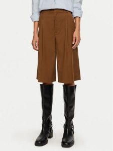 Gestuz Bermudy Paula 10909173 Brązowy Loose Fit. Brązowe szorty Gestuz, bez wzorów, z materiału. Za 499,99 zł.