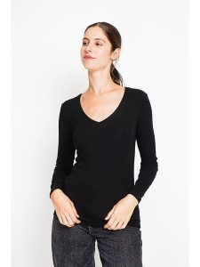 ASSUILI Koszulka w kolorze czarnym rozmiar: 40. Czarne bluzki Assuili, bez wzorów, z bawełny, klasyczne, bez kołnierzyka, bez ramiączek. Za 82,64 zł.