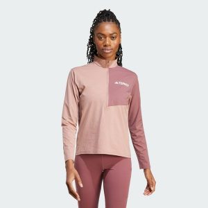 Koszulka Terrex Multi Climacool 1/2 Zip Long Sleeve. Czerwone bluzki ADIDAS, s, bez wzorów, sportowe, bez kołnierzyka, bez ramiączek. Za 259,00 zł.