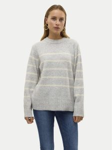 Vero Moda Sweter Flawless 10320487 Szary Loose Fit. Szare swetry klasyczne Vero Moda, xs, z syntetyku, bez kołnierzyka. Za 169,99 zł.