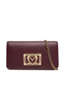 LOVE MOSCHINO Torebka JC5602PP1NLI0552 Bordowy. Czerwone torebki wieczorowe LOVE MOSCHINO, bez wzorów, ze skóry, bez dodatków. Za 559,99 zł.