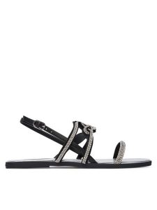 KARL LAGERFELD Sandały Olympia II KL87425C Czarny. Czarne sandały KARL LAGERFELD, bez wzorów, ze skóry, bez obcasa, na płaskiej podeszwie, bez zapięcia. Za 569,99 zł.