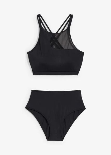 Bikini bustier (2 części). Czarne bikini bonprix, bez wzorów. Za 117,99 zł.