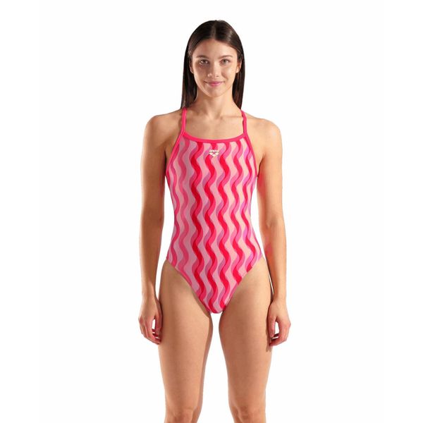 Strój Kąpielowy Damski Arena Ripple Print Swimsuit. Czerwone stroje jednoczęściowe Arena, bez wzorów. Za 269,99 zł.