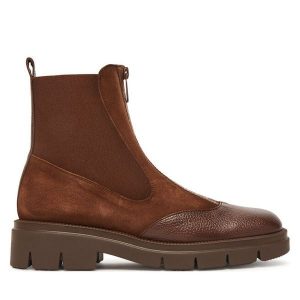 Botki Hispanitas. Brązowe botki Hispanitas, bez wzorów, bez obcasa, na płaskiej podeszwie, bez zapięcia. Za 559,99 zł.