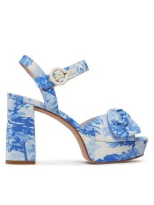 Ted Baker Sandały Hemmina 263176 Niebieski. Niebieskie sandały Ted Baker, bez wzorów, z materiału, bez obcasa, na słupku, bez zapięcia. Za 509,99 zł.