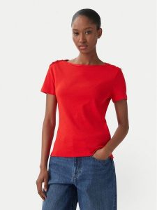 Tommy Hilfiger T-Shirt WW0WW49250 Pomarańczowy Slim Fit. Brązowe t-shirty TOMMY HILFIGER, s, bez wzorów, z bawełny, bez kołnierzyka, bez ramiączek. Za 289,99 zł.