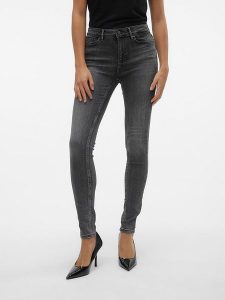 Vero Moda Dżinsy - Skinny fit - w kolorze antracytowym rozmiar: XS/L32. Czarne jeansy Vero Moda, z aplikacjami, z bawełny, z podwyższonym stanem. Za 61,46 zł.