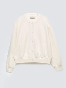 Bluza damska bomber biała Pixelina 100. Białe bluzy Big Star, l, bez wzorów, z dzianiny, bez kaptura. Za 249,99 zł.