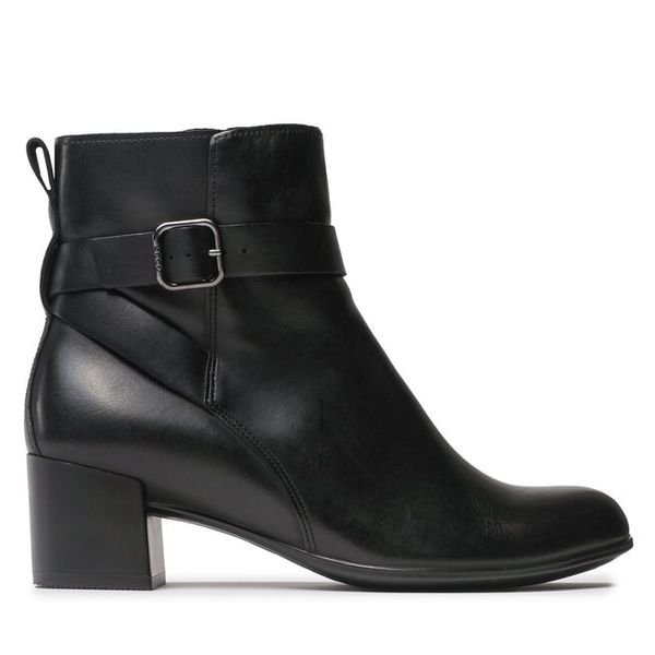 Botki ECCO. Czarne botki ecco, bez wzorów, bez obcasa, na słupku, bez zapięcia. Za 519,99 zł.