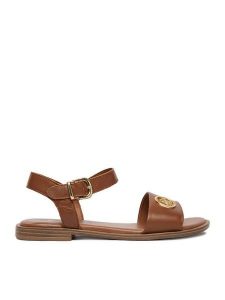 Beverly Hills Polo Club Sandały EO-WI16-BAGA-02 Brązowy. Brązowe sandały Beverly Hills Polo Club, bez wzorów, ze skóry, bez obcasa, na płaskiej podeszwie, bez zapięcia. Za 249,99 zł.