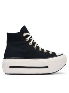 Converse Trampki Chuck Taylor All Star Lift Double Stack Lace A20780C Czarny. Czarne trampki Converse, bez wzorów, z materiału, bez zapięcia. Za 449,99 zł.