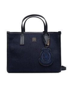 Tommy Hilfiger Torebka Th City Small Tote Melton AW0AW17852 Granatowy. Niebieskie torebki klasyczne TOMMY HILFIGER, bez wzorów, z materiału, bez dodatków. Za 389,99 zł.