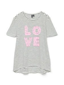 Vero Moda Koszulka "Simone" w kolorze białym rozmiar: M. Białe bluzki Vero Moda, m, bez wzorów, z bawełny, bez kołnierzyka, bez ramiączek. Za 57,20 zł.