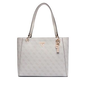 Torebka Guess. Białe shopper bag Guess, z aplikacjami, bez dodatków. Za 674,99 zł.