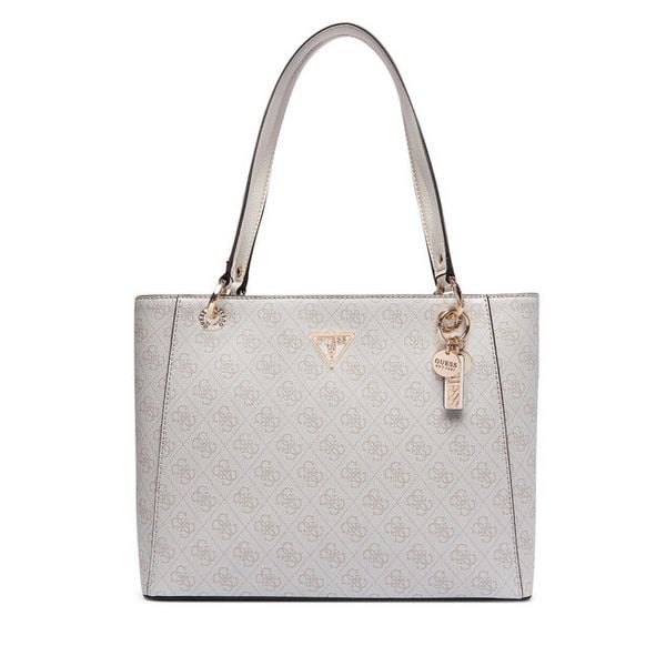 Torebka Guess. Białe shopper bag Guess, z aplikacjami, bez dodatków. Za 602,99 zł.