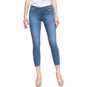 LEE SCARLETT CROPPED DAMSKIE SPODNIE JEANSOWE JEANSY DŻINSY RURKI 112106375. Niebieskie rurki Lee, z jeansu. Za 199,99 zł.