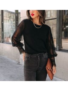 Milan Kiss Bluzka w kolorze czarnym rozmiar: L. Czarne bluzki Milan Kiss, l, bez wzorów, z koronki, bez kołnierzyka, bez ramiączek. Za 126,99 zł.