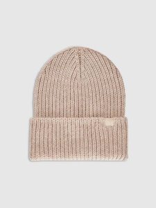 4F Czapka zimowa damska - beżowa Uniwersalny. Brązowe czapki 4f, bez wzorów, z materiału. Za 99,99 zł.