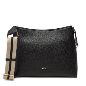 Torebka Lasocki. Czarne listonoszki Lasocki, bez wzorów, bez dodatków. Za 179,99 zł.