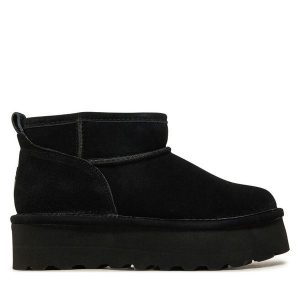 Śniegowce Bearpaw. Czarne buty zimowe Bearpaw, bez obcasa, bez zapięcia. Za 499,99 zł.
