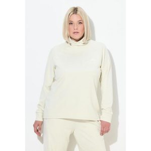 Damskie Bluza stójka długi rękaw otwory na kciuki antybakteryjna. Brązowe bluzy Ulla Popken, plus size, bez wzorów, z elastanu, bez kaptura. Za 279,99 zł.