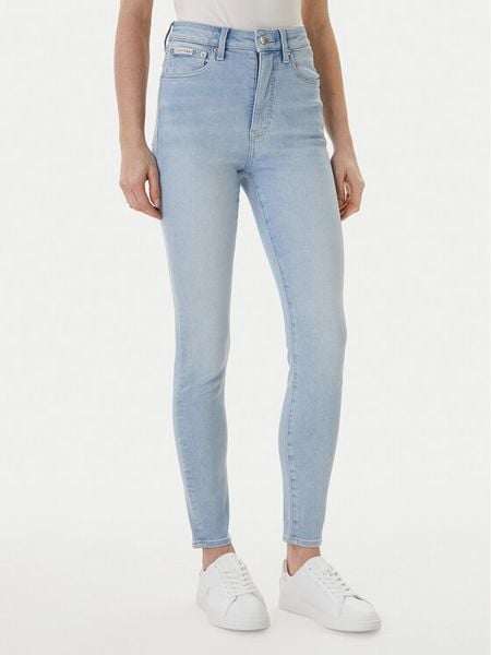 Calvin Klein Jeans Jeansy LV047F701G Błękitny Skinny Fit. Niebieskie jeansy Calvin Klein Jeans, bez wzorów, z bawełny. Za 409,99 zł.
