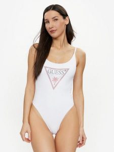 Guess Strój kąpielowy E4GJ03 MC040 Biały. Białe stroje jednoczęściowe Guess, z aplikacjami, z syntetyku. Za 399,99 zł.