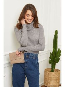 Soft Cashmere Golf w kolorze szarym rozmiar: 38/40. Szare golfy Soft Cashmere, bez wzorów, z kaszmiru. Za 129,95 zł.