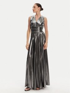 Fracomina Sukienka wieczorowa FQ25SD3004W798L9 Srebrny Regular Fit. Szare sukienki Fracomina, l, bez wzorów, z syntetyku, wizytowe, bez kołnierzyka, bez ramiączek. Za 669,00 zł.