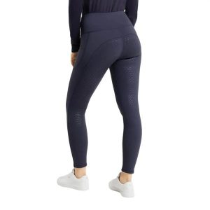 Legginsy jeździeckie pełno-osiowe termiczne z pełnym wypełnieniem dla kobiet Hor. Niebieskie legginsy HORZE, bez wzorów, z polaru. Za 266,50 zł.