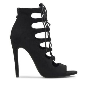 Sandały DeeZee. Czarne sandały DeeZee, bez wzorów, bez obcasa, na szpilce, bez zapięcia. Za 199,99 zł.