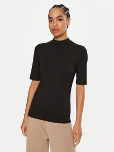 Calvin Klein Bluzka K20K207744 Czarny Regular Fit. Czarne bluzki Calvin Klein, xs, bez wzorów, z bawełny, bez kołnierzyka, bez ramiączek. Za 159,99 zł.
