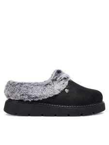 Skechers Kapcie Keepsakes Lite 114762/BBK Czarny. Czarne kapcie Skechers, bez wzorów, ze skóry. Za 199,99 zł.