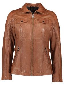 HIS Skórzana kurtka w kolorze jasnobrązowym rozmiar: 48. Brązowe kurtki HIS, bez wzorów, ze skóry, bez kaptura. Za 304,56 zł.