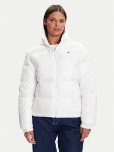 Tommy Jeans Kurtka zimowa DW0DW21619 Biały Relaxed Fit. Białe kurtki Tommy Jeans, na zimę, xxs, bez wzorów, z jeansu, bez kaptura. Za 579,99 zł.