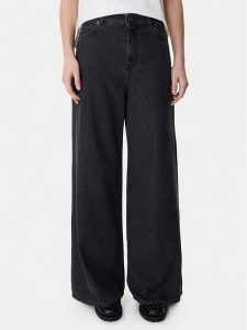 Weekend Max Mara Jeansy Vega 2615181041 Czarny Wide Leg. Czarne jeansy Weekend Max Mara, bez wzorów, z bawełny. Za 529,99 zł.