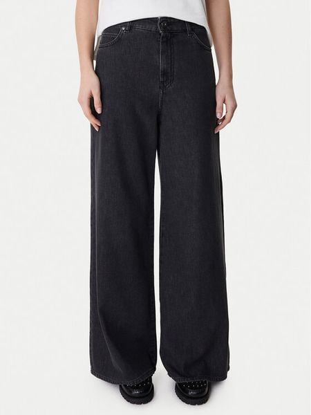 Weekend Max Mara Jeansy Vega 2615181041 Czarny Wide Leg. Czarne jeansy Weekend Max Mara, bez wzorów, z bawełny. Za 529,99 zł.