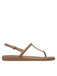 Crocs Sandały Miami Thong Flip 209793 Brązowy. Brązowe sandały Crocs, bez wzorów, z tworzywa sztucznego, bez obcasa, na płaskiej podeszwie, bez zapięcia. Za 139,99 zł.