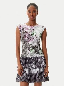 Desigual Sukienka codzienna Grey Lacroix 25WWVK07 Kolorowy Regular Fit. Szare kombinezony Desigual, s, bez wzorów, z syntetyku, bez kołnierzyka, bez ramiączek. Za 439,99 zł.