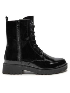 Caprice Trapery 9-25217-43 Czarny. Czarne buty zimowe Caprice, z lakierowanej skóry, bez obcasa, bez zapięcia. Za 549,99 zł.