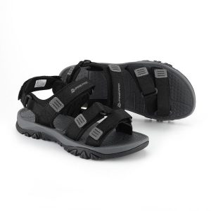 Sandały turystyczne unisex Alpine Pro Gode. Czarne buty trekkingowe Alpine Pro, bez wzorów, bez obcasa, bez zapięcia. W wyprzedaży za 259,00 zł.