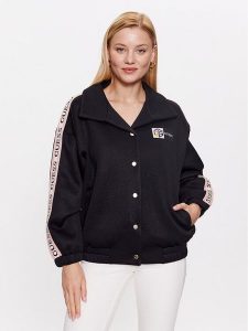 Guess Kurtka przejściowa Beulah V3YL01 KBSK0 Czarny Regular Fit. Czarne kurtki Guess, xxs, z aplikacjami, z syntetyku, bez kaptura. Za 449,99 zł.