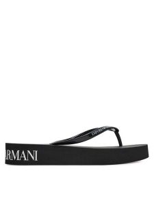 Emporio Armani Japonki XVQS09 XN118 00002 Czarny. Czarne klapki Emporio Armani, bez wzorów, z tworzywa sztucznego, bez obcasa. Za 229,99 zł.